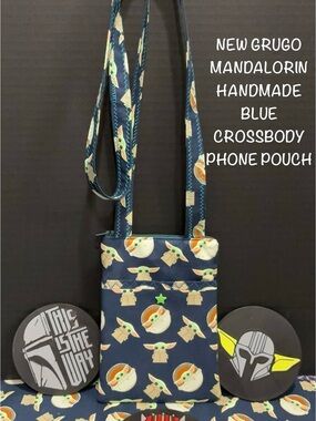 NEW GRUGO MANDALORAIN MILLENNIUM FALCON STARWAR HANDMADE CROSSBODY PHONE POUCH